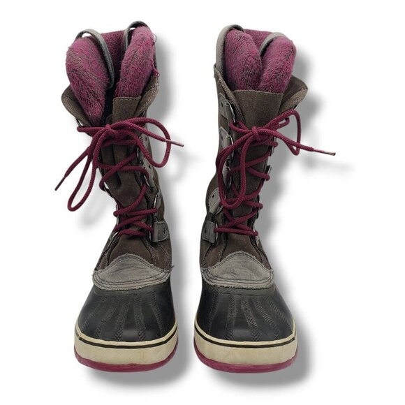 Sorel Joan of Arctic Knit Boot Womens 9.5‎ Grey Waterproof Suede Wool NL2084-051 - Picture 2 of 7